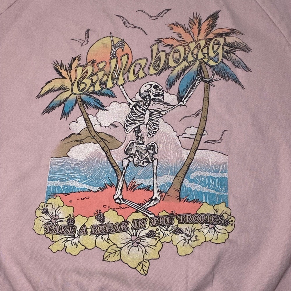 Billabong The Waves Crew Sweatshirt In Ameythst Smoke, NWOT - Picture 5 of 12